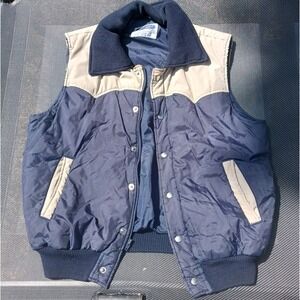 Vintage 80's Cranbrook Puffer Vest - Navy / Tan Men's XL?